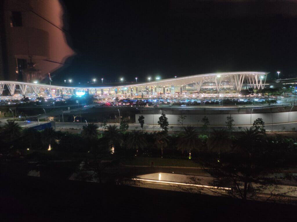 Night view of airport from Taj Bangalore